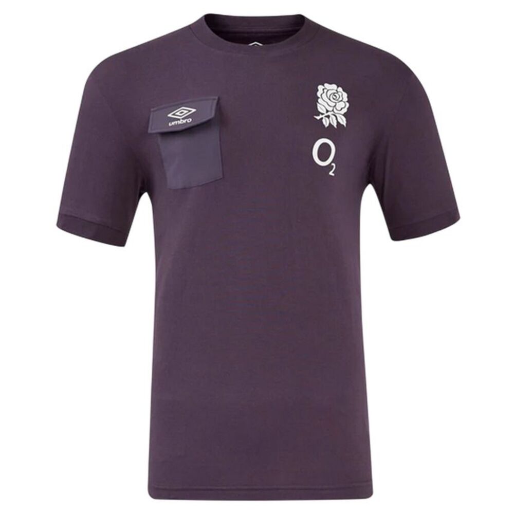 Umbro Mens Presentation 2024 England Rugby Chest Pocket T-Shirt / Nightshade